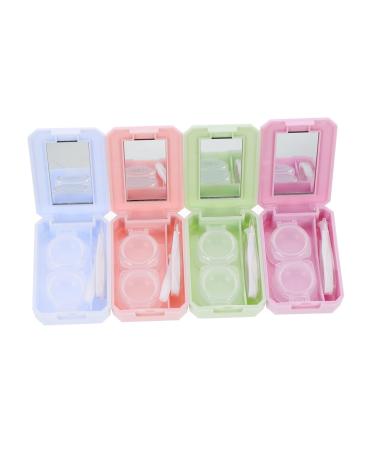 Solustrie 8 STK Contact lens container plastic terrarium glass container Lens bag lens case eye care holder lens travel case form glasses case holiday needs