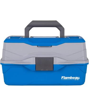 Flambeau Outdoors Classic Tray Tackle Box - Portable 2-Tray Organizer in Blue/Gray - Buy Online on GoSupps.com