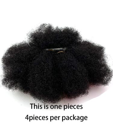 Afro Kinky Bulk Human Hair for Locs & Dreadlocks - 4 Pieces Natural Black #1B 8 | Dye & Bleach Friendly - Buy Online on GoSupps.com