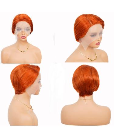 West Kiss 6 Inch Ginger Pixie Cut Lace Front Wig for Black Women - Short Bob Straight Human Hair Wig - Buy Online on GoSupps.com