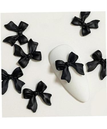 50pcs Bow Resin Nail Art Decorations | 3D Bowknot Nail Charms for Manicure | Black DIY Jewelry Accessories - Buy Online on GoSupps.com