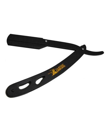 CS-102 Stainless Steel Shavette Razor | Professional Matte Black Cut Throat Razor with 100 Lord Blades | Best International Shipping - Buy Online on GoSupps.com