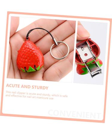 Healeved Strawberry Nail Scissors Nail Clippers with Catcher Nail Clippers for Women Pet Claw Clippers Sturdy Nail Clippers Professional Nail Clippers Man Flat Red Stainless Steel Key Chain - Buy Online on GoSupps.com