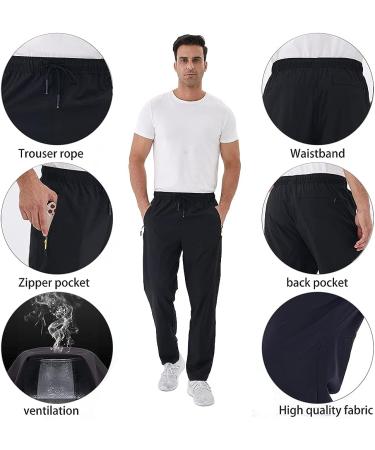 Rapoo Men's Lightweight Sweatpants with Zipper Pockets - 3X-Large Black | Ideal for Exercise, Running, and Workouts - Buy Online on GoSupps.com