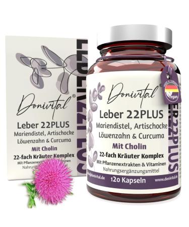 Mary thistle 22 -fold liver kur capsules high dose 80% Silymarin artichokes ginger dandelion curcuma - with choline for the liver - vitamins and natural herbs - Buy Online on GoSupps.com