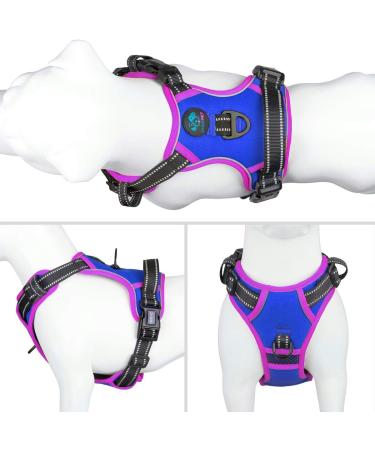 Phoepet Reflective Dog Harness - Adjustable XS (K nigsblau) with Training Handle 2 Metal Hooks & 4 Slide Snaps for Easy Fit - Buy Online on GoSupps.com