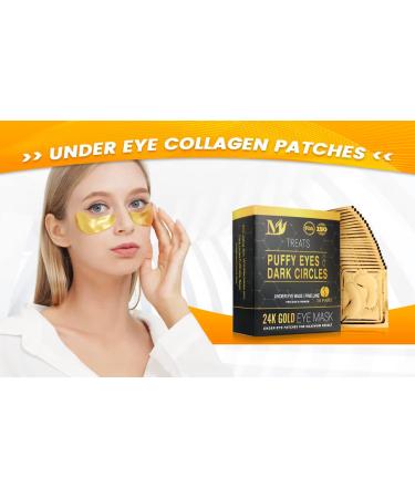 BERVEAL 24K Gold Under Eye Patches - Anti-Aging Mask for Puffy Eyes & Dark Circles (20pairs) - Buy Online on GoSupps.com