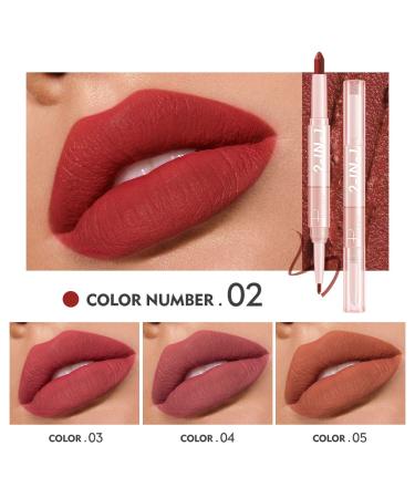 Matte Nude Lipstick Set: 2-in-1 Double-ended Lip Liner & Lipstick | Long Wear, Waterproof, Non-Fading Formula for Women - Buy Online on GoSupps.com