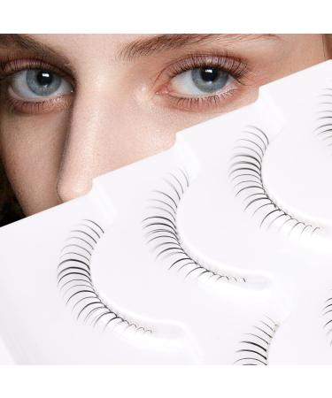 Bottom Lashes False Eyelashes Wispy Natural DIY Mink Lashes Clear Band Lashes Reusable Soft Handmade Lashes Pack Bottom Lashes-6