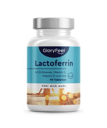 Lactoferrin 200mg - 90 tablets - with vitamin C D3 zinc and Echinacea Purpurea (purple sun hat).