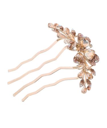 FRCOLOR bride Korean version Accessories girl headpiece vintage headgear girl crystal Metal hair hair comb hairclips Hair up hair clip Miss decorate back of head rhinestone clips for hair