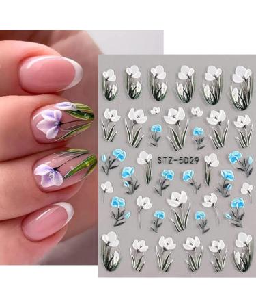 LALAFINA Floral Stickers Flower Nail Art Stickers Leaf Nail Decals 3D Rose Floral Manicure Decoration for Women Girls (6 Sheets) Flower Stickers - Buy Online on GoSupps.com