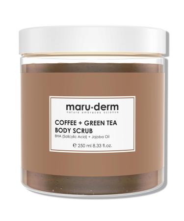 Maruderm Body scrub with coffee and green tea extract natural peeling toning and revitalizing body care for smooth soft and radiant skin 250 ml
