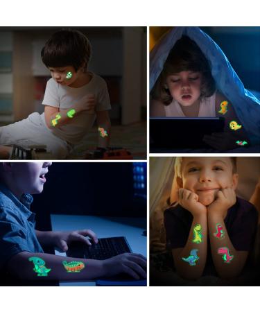 40 Sheets Luminous Temporary Tattoos for Kids - Waterproof Glow In The Dark Stickers with Unicorn, Mermaid, Dinosaur, Animal Designs - Perfect for Boys and Girls Birthday Party Supplies - Buy Online on GoSupps.com