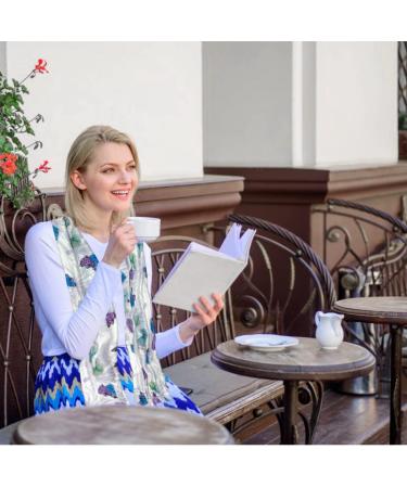 Zalati Women's Bib - 2 Piece Dining Room Scarf Reusable Clothing Protection with Butterfly & Flower Design - Buy Online on GoSupps.com