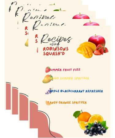 Robinsons Mini Summer Fruits and Passion & Mango No Added Sugar 66ml Pack with Recipe Cards - Refreshing Flavors Guilt-Free Indulgence On-The-Go Convenience - Buy Online on GoSupps.com