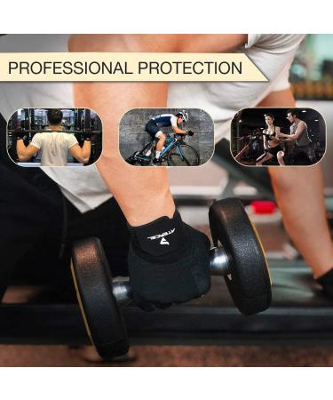 ATERCEL Workout Gloves for Men and Women - Breathable Weight Lifting Gloves for Gym, Training, and Cycling - Snug Fit, Black Medium - Buy Online on GoSupps.com