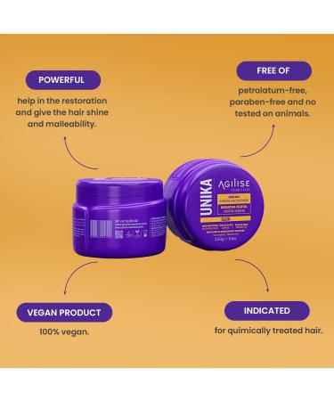 Unika Ojon Hair Mask for Chemically Treated Hair | Anti-Frizz, Sulfate-Free Treatment with Vegetal Keratin, Coconut Oil, Ojon Oil | Vegan | 8.8oz/250g - AGILISE - Buy Online on GoSupps.com