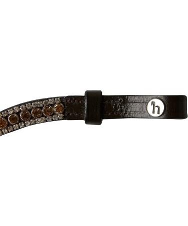 HORZE Columbia Browband Brown/Gold - Sparkling Crystal Horse Browband - Buy Online on GoSupps.com