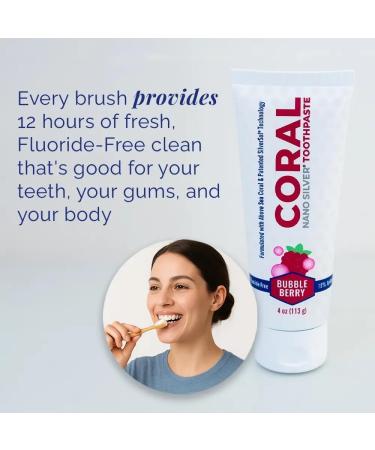 Coral Nano Silver Kids Toothpaste Natural Fluoride-Free Children s Whitening & Remineralizing Toothpaste with Coral Calcium SLS-Free Safe to Swallow Anti-Plaque Bubble Berry 4 oz Bubble Berry 4 Ounce (Pack of 1) - Buy Online on GoSupps.com