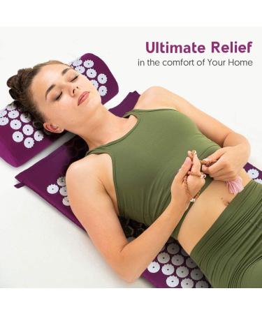 Bellababy Acupressure Mat & Pillow Set - Massage & Pain Relief Mattress for Stress Reduction - Light Purple with Carrying Bag - Buy Online on GoSupps.com
