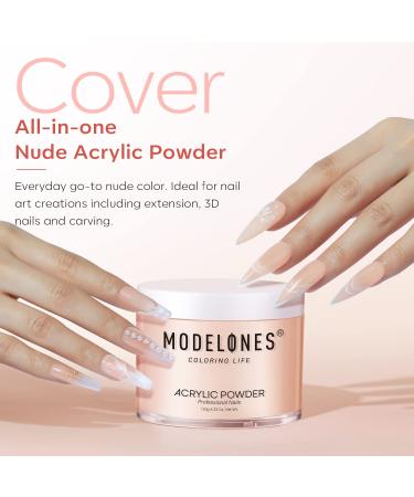 Modelones Cover Nude Blush Acrylic Powder 4.23oz - Professional Long-Lasting Nail Polymer - Buy Online on GoSupps.com