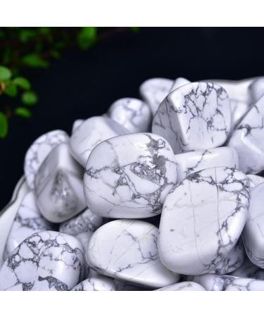 White Howlite Healing Crystal Stones 1.25-2.0 Large | Natural Tumbled Gemstones for Reiki, Energy, and Meditation - Buy Online on GoSupps.com