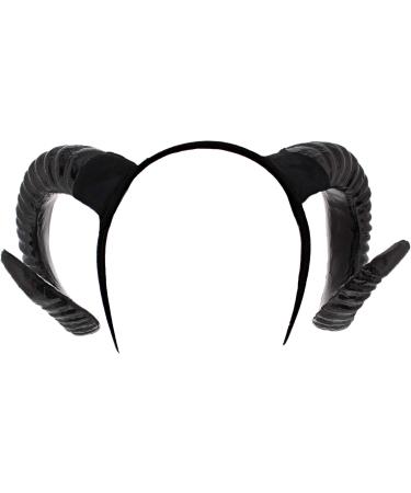Zac's Alter Ego Evil Witch Ridged Devil Ram Goat Horn Headband - Halloween Black - Buy Online on GoSupps.com