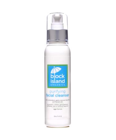 Block Island Organics Purifying Facial Cleanser - Vitamin C and E Natural Antioxidants - EWG - Gentle Moisturizing Daily Face Wash for Dry  Oily and Sensitive Skin - 4 FL OZ