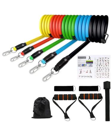 WorkoutsResistance Bands Set Exercise Bands with Door Anchor Legs Ankle Straps for Resistance Training Home Workouts (A One Size)