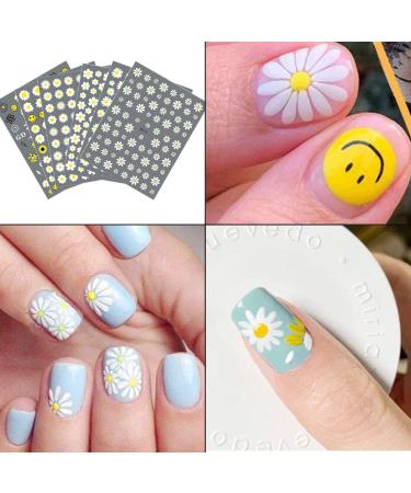 Daisy Sunflower Nail Art Stickers - 12 Sheets Cute Floral Decals for Spring & Summer Manicure - Buy Online on GoSupps.com