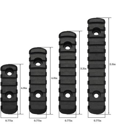 Wipboten Picatinny Rail Polymer 5/7/9/11 Slot Black Rails - Pack of 4 - Buy Online on GoSupps.com