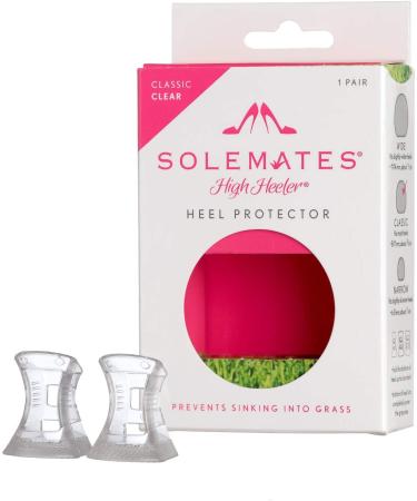 Solemates High Heel Protectors Clear Stoppers - Stops Sinking into Grass Protector for Heels and Designer Shoes - Crystal Clear (Standard)