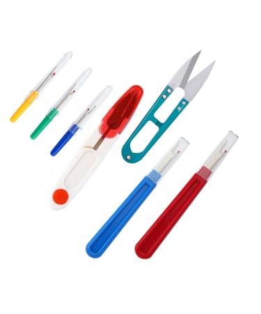 7 Pieces Seam Ripper for Sewing Assortment Thread Remover Kit 2 Big and 3 Small Handy Stitch Ripper Sewing Tools with 2 Scissors for Removing Unwanted Hems and Seams