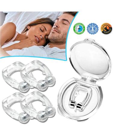 4 PCS Latest Clipple Anti snoring Device Silicone Magnetic Anti Snore Nose Clip Effective-Easy Stop Snoring Solution Professional Sleeping Aid Relieve Snore for Men Women