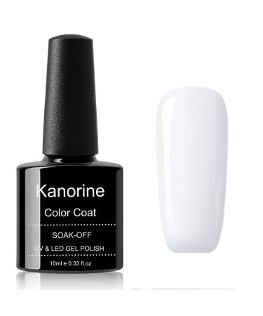 KANORINE Gel Polish Soak-Off UV/LED White Colour Gel Nail Polish white Color Coat Gel Nail Varnish Nail Art TYPE french manicure Long Lasting 10ml A61