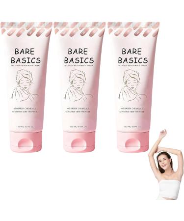 Bare Basics No Shave Lot de 3 cr mes d pilatoires rapides et douces pour femmes et hommes avec vitamine E et provitamine B5 hydrate et prot ge la peau 150 g 3 pi ces
