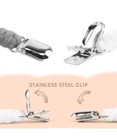 Pacifier Clips for Boys and Girls - Hand-Made Braided Soothie Leash - Universal Holder for Pacifiers and Teething Bibs (Color B) - Buy Online on GoSupps.com