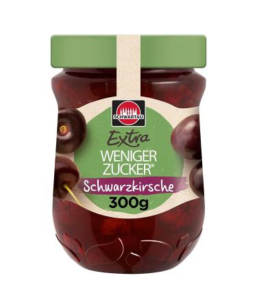 Schwartau Extra Less Sugar Black Cherry reduced sugar fruit spread 300g - Buy Online on GoSupps.com