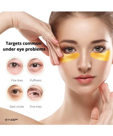 NGP 24K Gold Under Eye Patches - Anti-Aging Skincare for Puffy Eyes | Dark Circle Treatment and Wrinkle Reduction | Nourishing Hydrogel Eye Mask - Buy Online on GoSupps.com