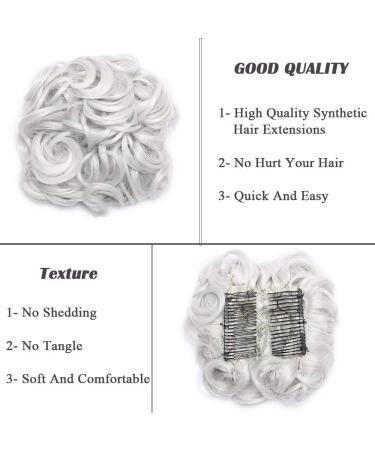 SEGO Hairpiece Hair Extensions - Silver-Gray Bun Updo & Ponytail | Messy Donut Braid with Comb & Hair Tie for Effortless Style - Buy Online on GoSupps.com