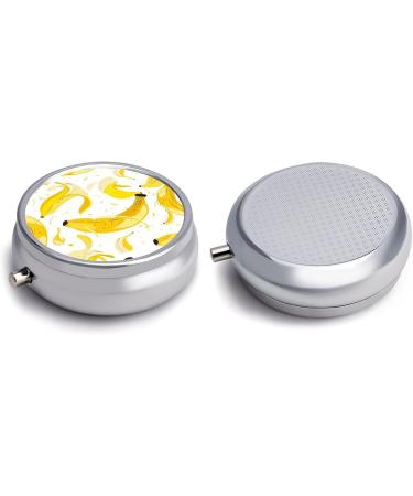 Yellow Banana Image Travel Pill Box - 3 Compartment Portable Organizer for Purse & Pocket - Buy Online on GoSupps.com