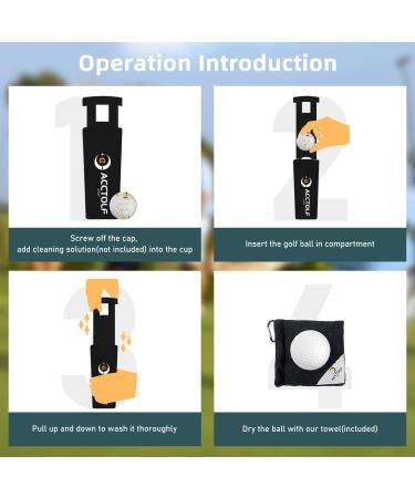 ACCTOLF Portable Golf Ball Washer Cleaner Kit - Golf Club Cleaning Set with Towel & Brush - Best Golf Gifts for Men/Women - Buy Online on GoSupps.com