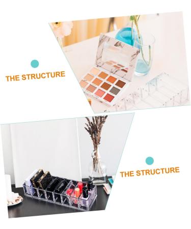 STOBAZA Acrylic Display Risers Acrylic Eyeshadow Organizer Storage Holder Makeup Box Lip Gloss 25x9cm Transparent Color - Buy Online on GoSupps.com