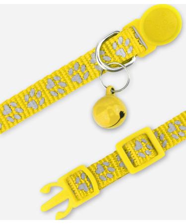 Buy Taglory Reflective Cat Collar with Safety Clasp & Bell - 2-Piece Adjustable Kitten Collars (15-20cm Yellow) - International Shipping Available - Buy Online on GoSupps.com