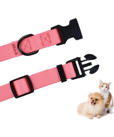 Audwud Thick Nylon Dog Collar - Adjustable Neck Band for Small Medium & Large Dogs - Baby Pink 4 Sizes Available - Buy Online on GoSupps.com