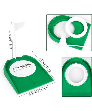 Eaezerav 2 Pack Golf Putting Cup with Flag - Indoor Outdoor Golf Hole Training Aids - Perfect for Kids, Men, Women - Home, Office, Garage, Yard - 2 Pcs Green Cup with White Flag - Buy Online on GoSupps.com