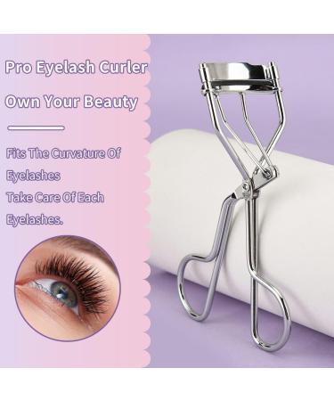 Eyelash Curlers & Tweezers Set - 2 in 1 Travel-Friendly for All Eye Shapes - Instant Beauty in Silver - Buy Online on GoSupps.com