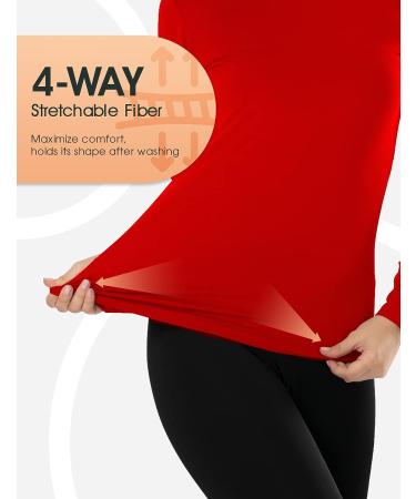 Subuteay Women's Thermal Top - Fleece Lined Long Sleeve Shirt (Red, Small) - Buy Online on GoSupps.com