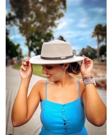 Lanzom Vintage Wide Brim Wool Fedora Jazz Hat - Black Medium - Buy Online on GoSupps.com